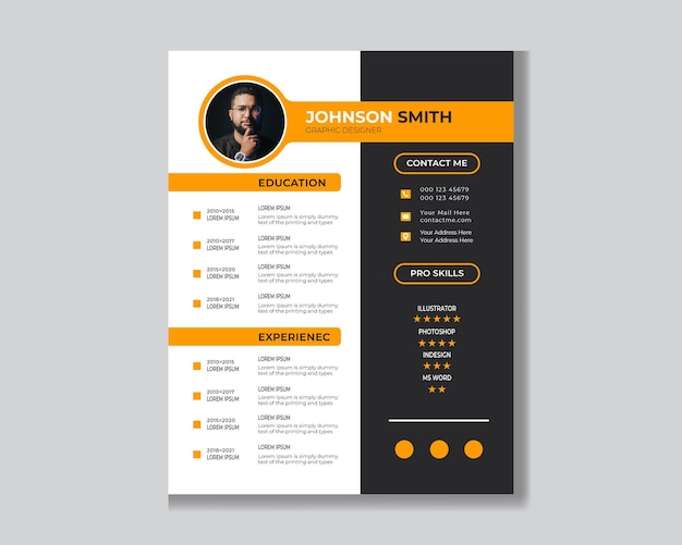 corporate resume portfolio or cv template design