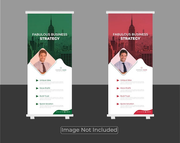 Corporate Roll Up and Pull Up Banner ontwerpsjabloon of professionele sjabloon