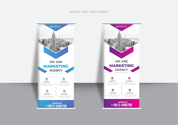 Vector corporate roll-up banner bewegwijzering ontwerp