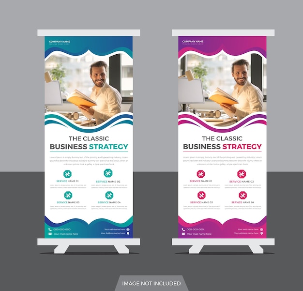 Corporate roll up banner design template for presentation purpose and advertising