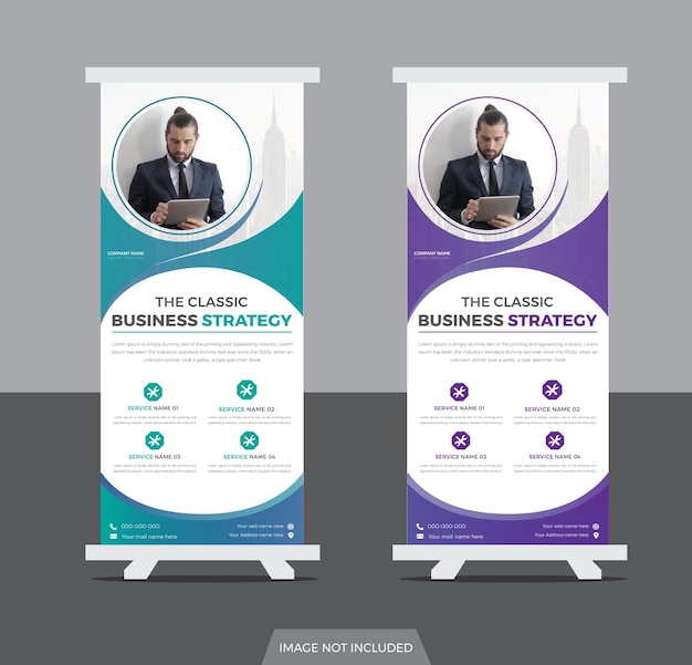 Corporate roll up banner design template for presentation purpose and advertising