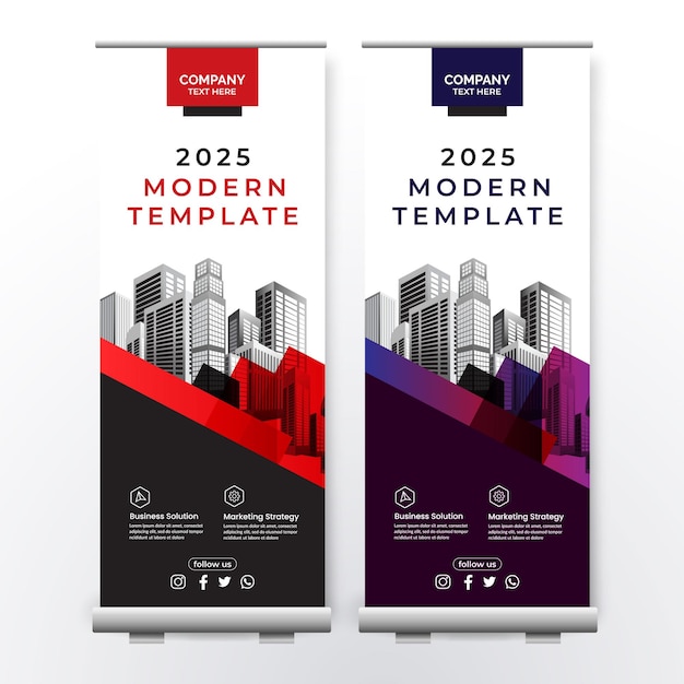 Corporate roll up banner design template vector