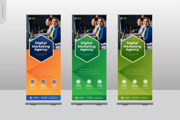 Corporate roll up banner design templates