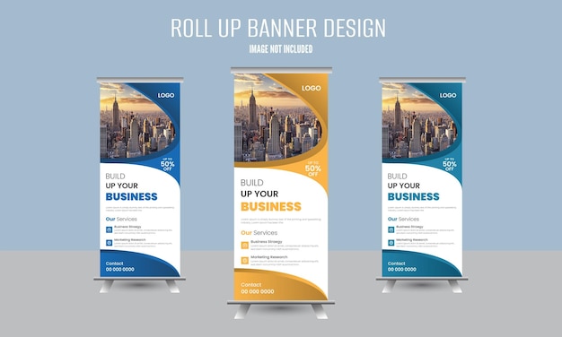 Vector corporate roll up banner design