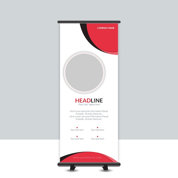 Moderno trendy standee roll up modello di design banner