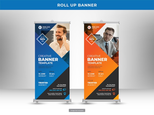 Corporate roll up banner or flyer social media post template