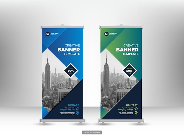 Banner roll up aziendale o volantino post sui social media