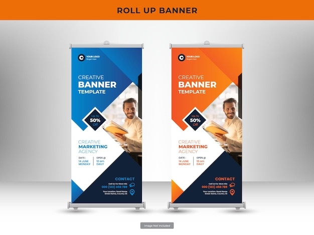 Corporate roll up banner or flyer social media post