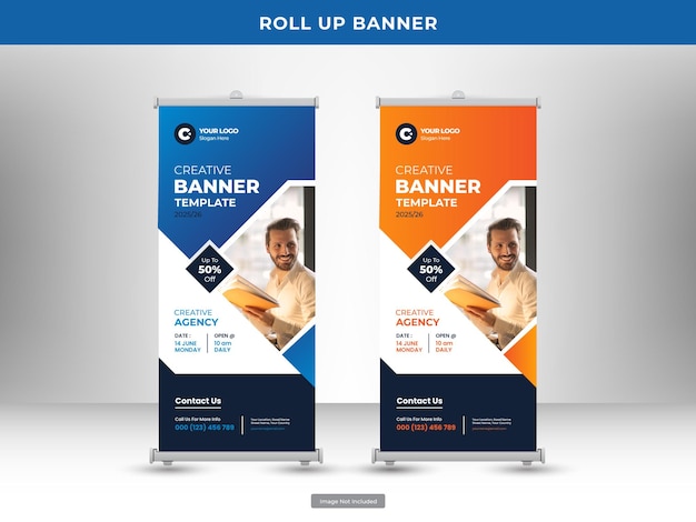 Banner roll up aziendale o volantino post sui social media