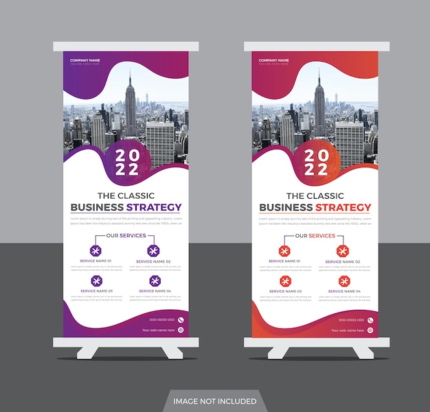 Corporate roll-up banner ontwerpsjabloon voor presentatiedoeleinden en reclame