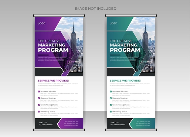 企業のロールアップバナーまたはプルアップバナーテンプレート