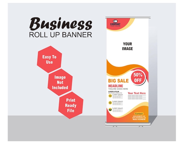 Corporate roll-up banner sjabloon abstract ontwerp