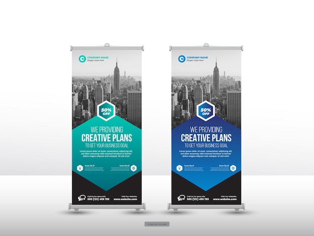 Corporate roll up banner social media post template