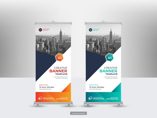 Corporate roll up banner social media post template