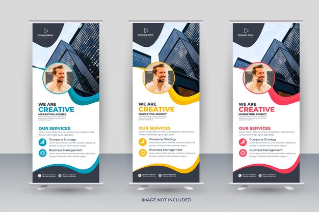 Corporate Roll up banner stand template design layout advertisement pull up banner