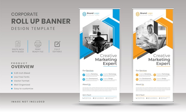 Corporate roll up banner template for display