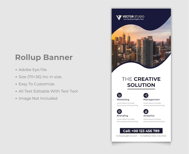 Corporate roll up banner