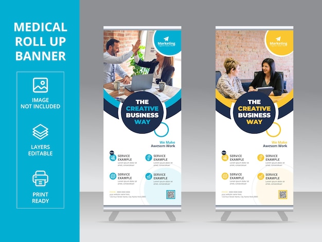 Vector corporate roll-up banner,