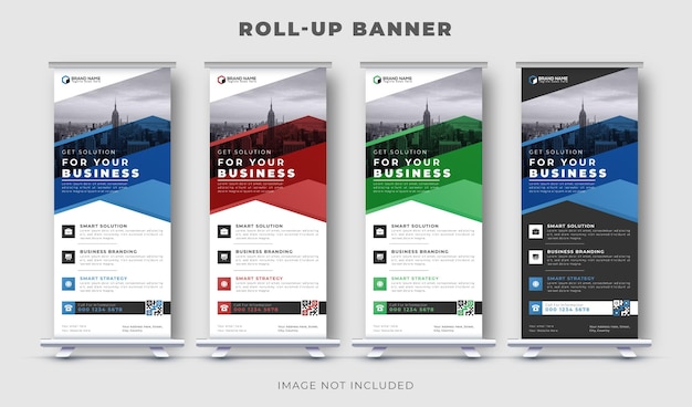 Corporate roll up display standee or stand banner template design