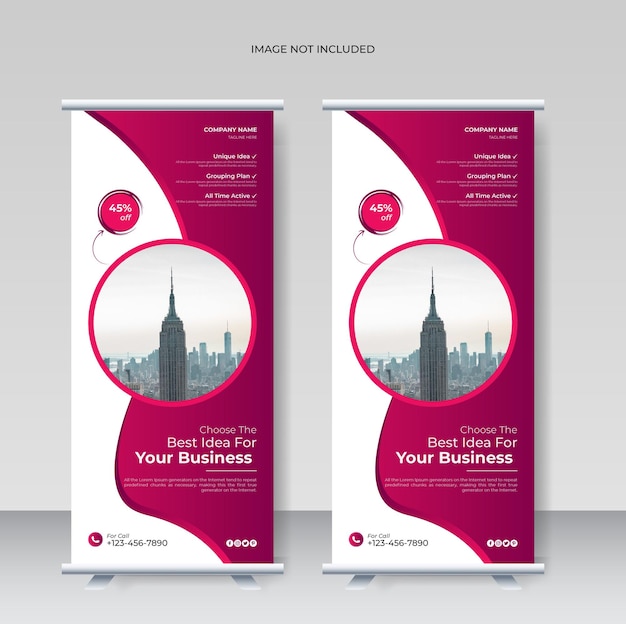 Corporate rollup banner design template for your new business