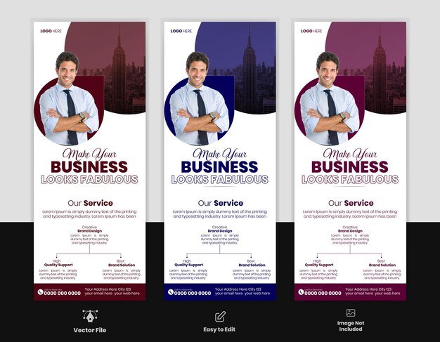 Corporate rollup banner design template