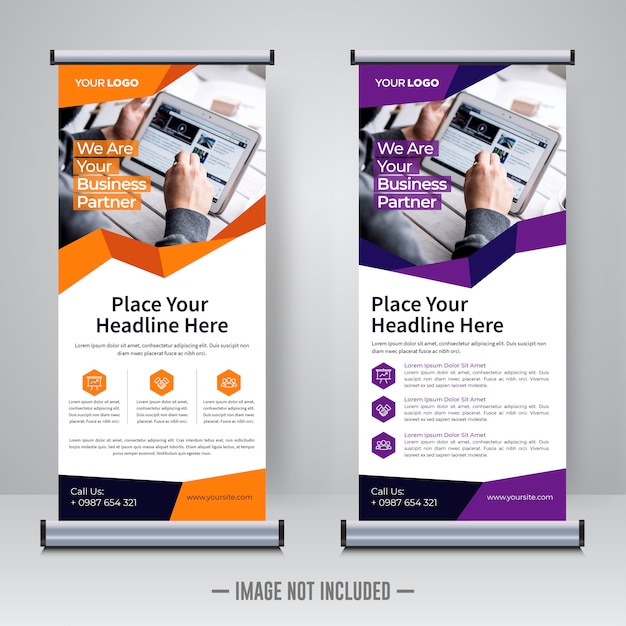 企業のロールアップまたはバナーデザインテンプレート