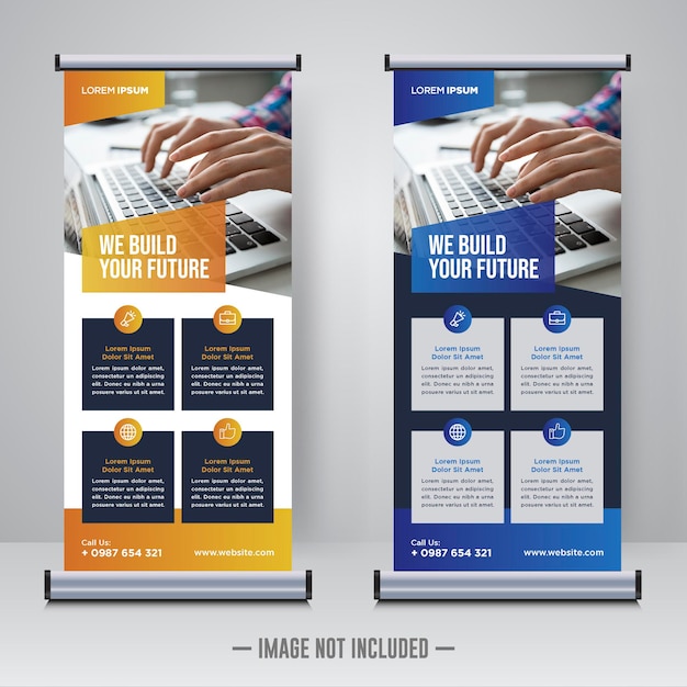 Corporate rollup of x banner ontwerpsjabloon