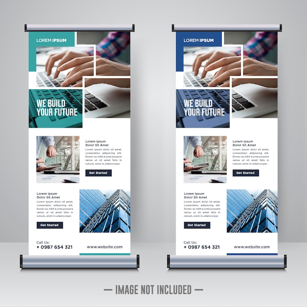 Corporate rollup of x banner ontwerpsjabloon