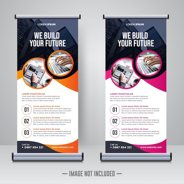 Corporate rollup of x banner ontwerpsjabloon