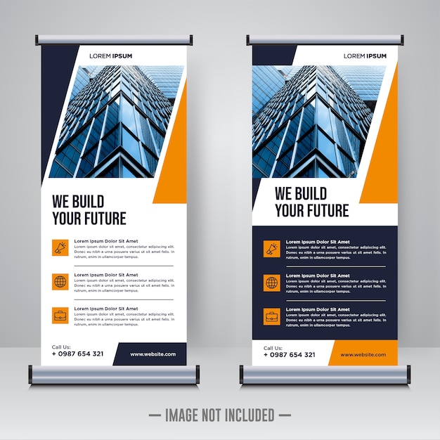 Corporate rollup of X banner ontwerpsjabloon