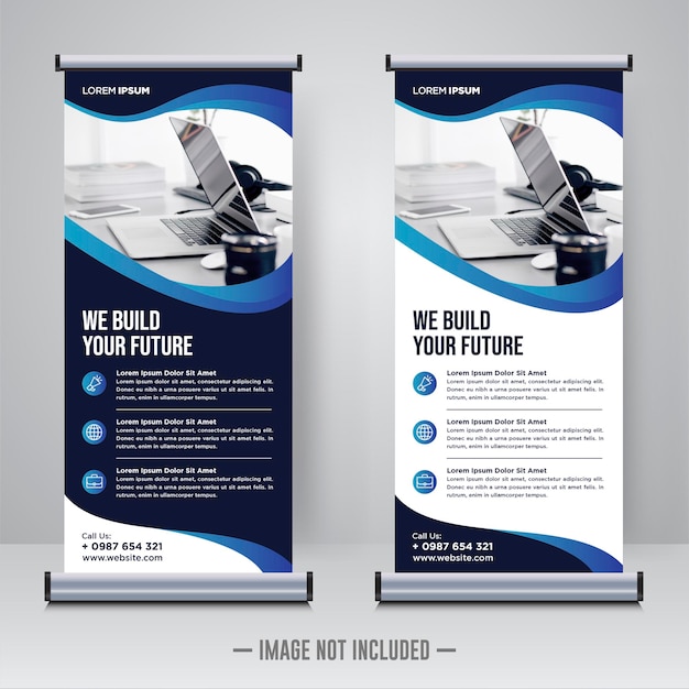 Corporate rollup of X banner ontwerpsjabloon
