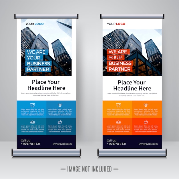 企業のロールアップまたはxバナーデザインテンプレート