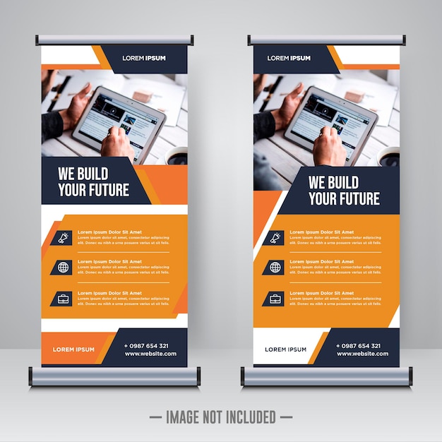 Corporate rollup or x banner design template