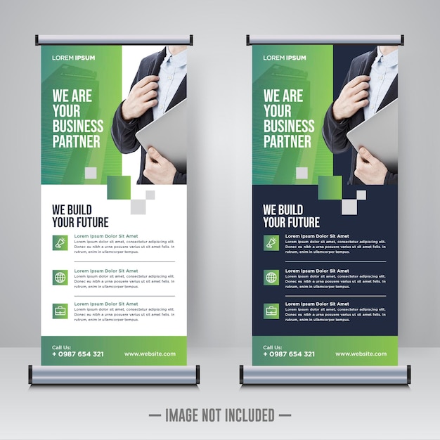 Corporate rollup or x banner design template