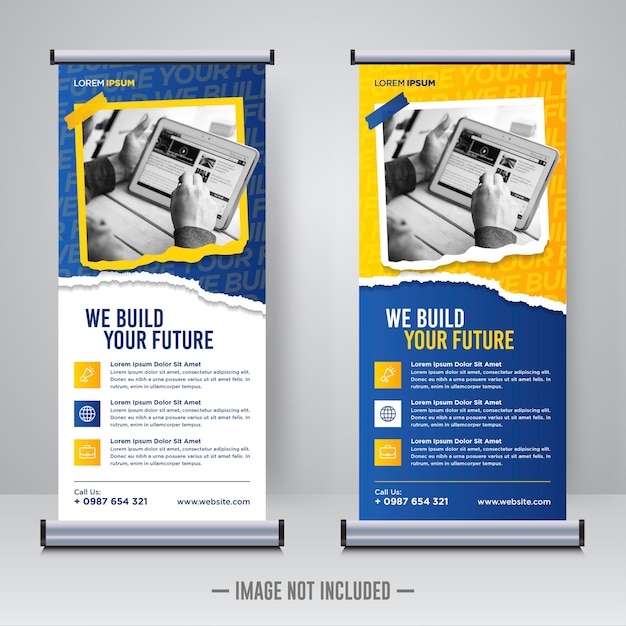 Corporate rollup or X banner design template