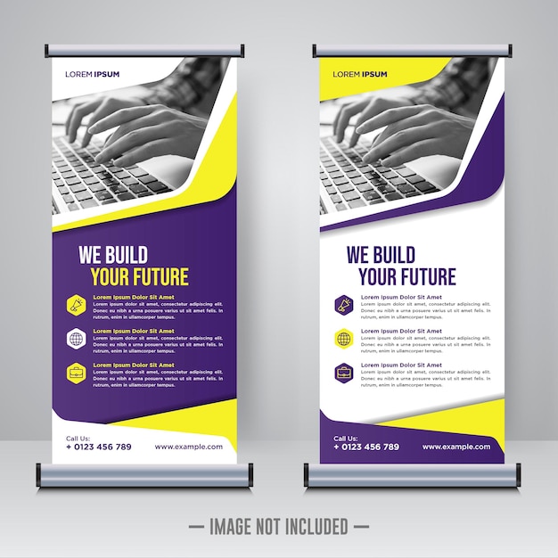 Vector corporate rollup or x banner design template