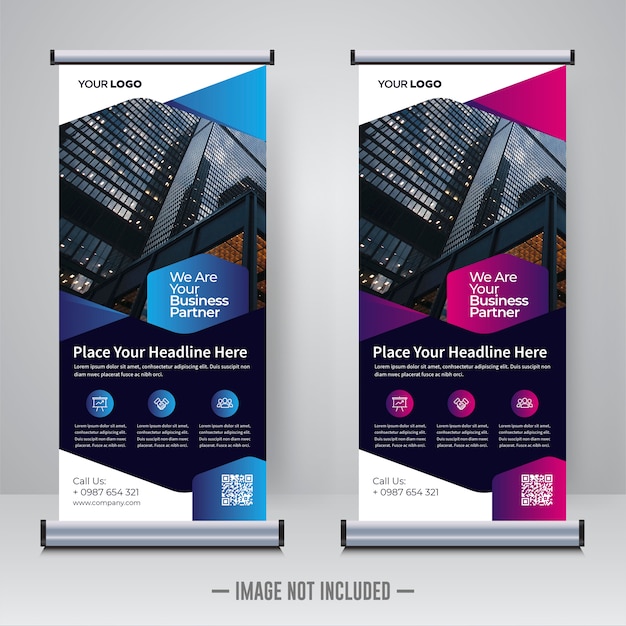 Corporate rollup or x banner design template