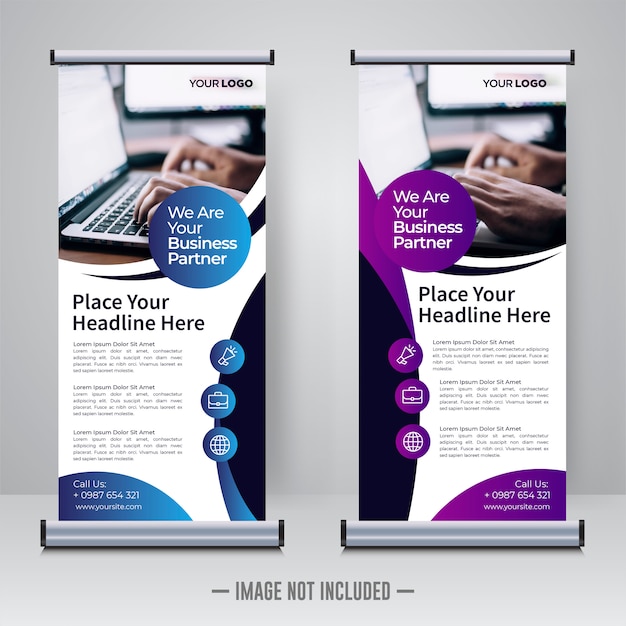 Corporate rollup or x banner design template