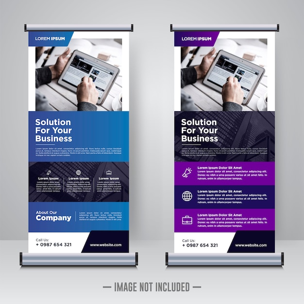 Corporate rollup or x banner design template