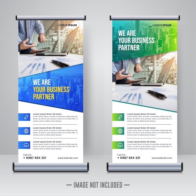 Corporate rollup or x banner design template