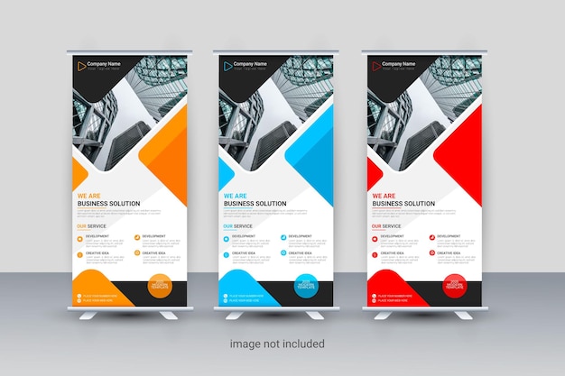 Corporate rollup or x banner template design concept