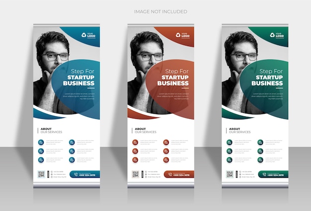 Corporate rollup or x banner template