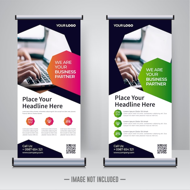 Corporate rollup or x banner template