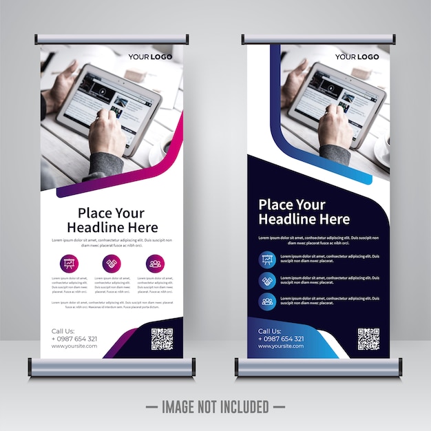 Corporate rollup or x banner template