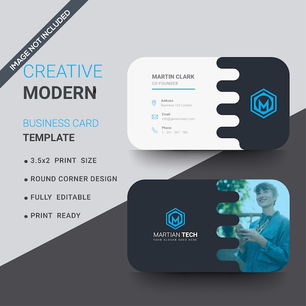 Vector corporate round corner business card template