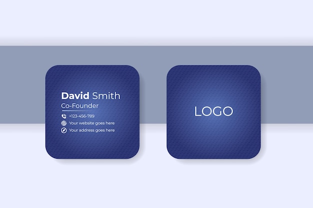 Vector corporate rounded square business card vector template