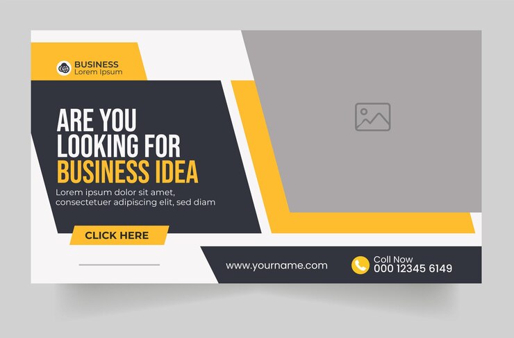 Vector corporate simple and clean moderne minimal video miniatuur aanpasbare video miniatuur ontwerp video