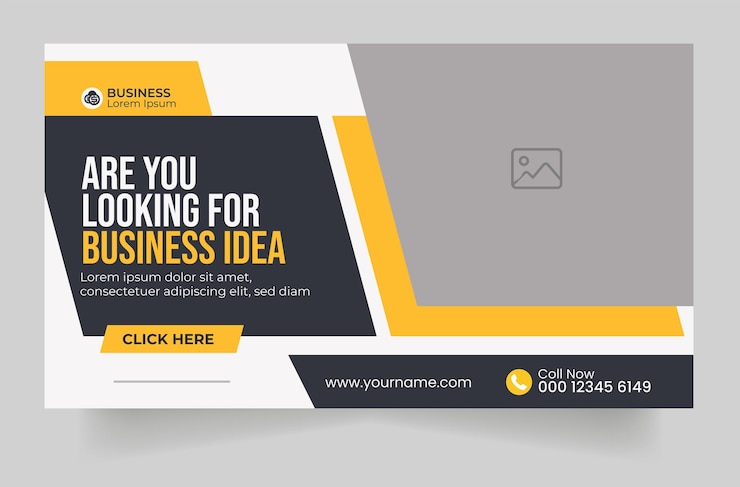 Vector corporate simple and clean modern minimal video thumbnail customizable video thumbnail design video