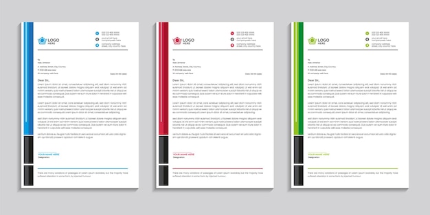 Corporate simple modern and unique business letterhead template design