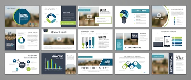 Vector corporate slideshow templates